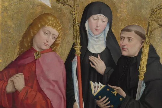 Saints John the Evangelist, Scholastica and Benedict